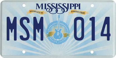 MS license plate MSM014