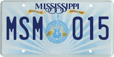 MS license plate MSM015