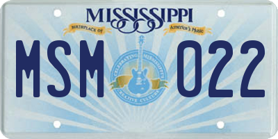 MS license plate MSM022