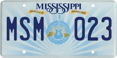 MS license plate MSM023