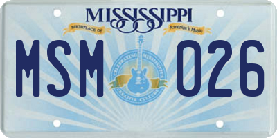 MS license plate MSM026