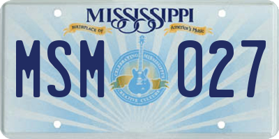 MS license plate MSM027