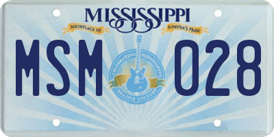 MS license plate MSM028