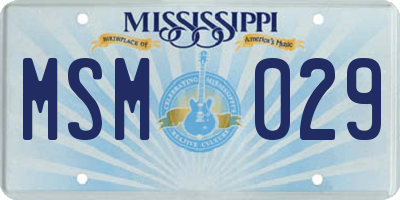 MS license plate MSM029