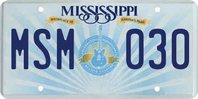 MS license plate MSM030