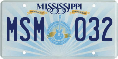 MS license plate MSM032