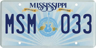 MS license plate MSM033
