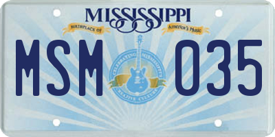 MS license plate MSM035