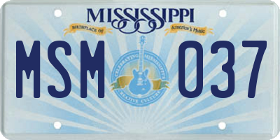 MS license plate MSM037