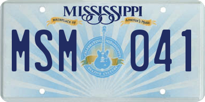 MS license plate MSM041