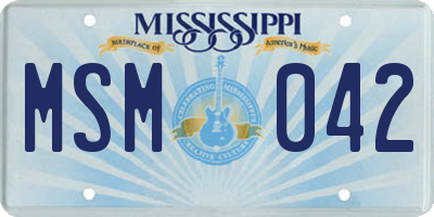 MS license plate MSM042