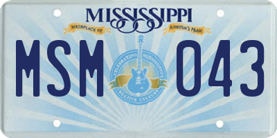 MS license plate MSM043