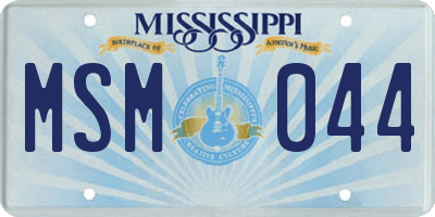 MS license plate MSM044