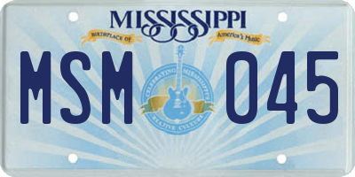 MS license plate MSM045