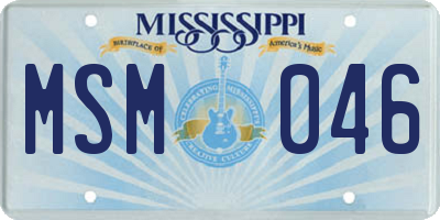 MS license plate MSM046