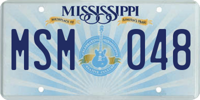 MS license plate MSM048