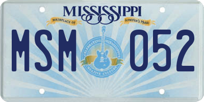 MS license plate MSM052
