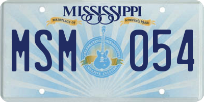 MS license plate MSM054