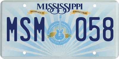 MS license plate MSM058