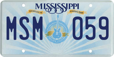 MS license plate MSM059