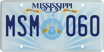 MS license plate MSM060