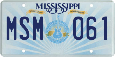 MS license plate MSM061