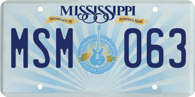 MS license plate MSM063