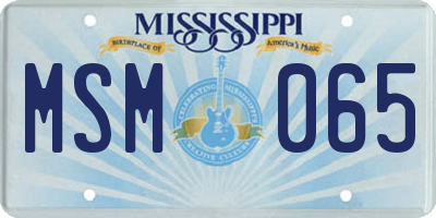 MS license plate MSM065