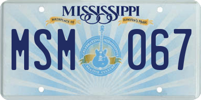 MS license plate MSM067