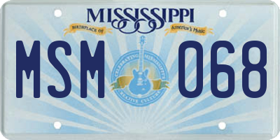MS license plate MSM068