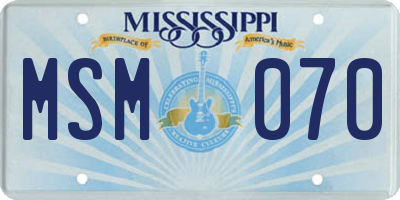 MS license plate MSM070