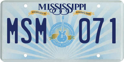 MS license plate MSM071