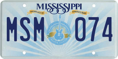 MS license plate MSM074