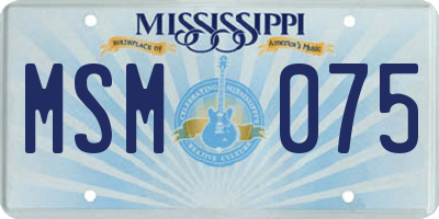 MS license plate MSM075