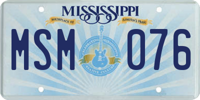 MS license plate MSM076