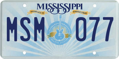 MS license plate MSM077