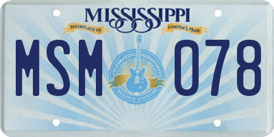 MS license plate MSM078