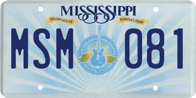 MS license plate MSM081