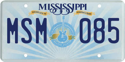 MS license plate MSM085