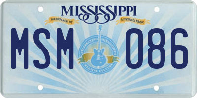 MS license plate MSM086