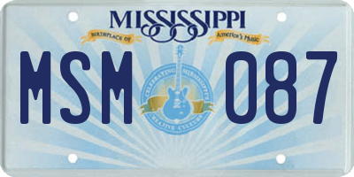 MS license plate MSM087