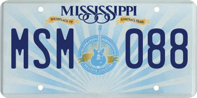 MS license plate MSM088