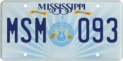 MS license plate MSM093