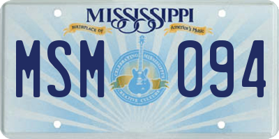 MS license plate MSM094