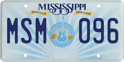 MS license plate MSM096