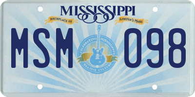 MS license plate MSM098