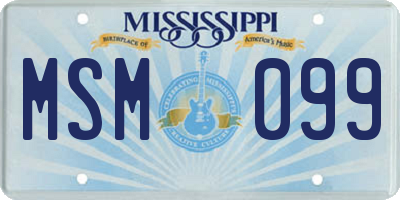 MS license plate MSM099