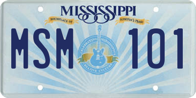 MS license plate MSM101