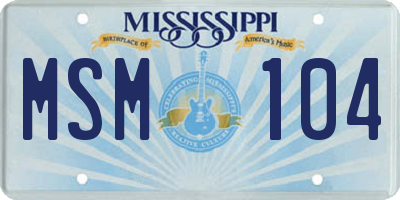 MS license plate MSM104