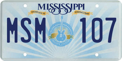 MS license plate MSM107